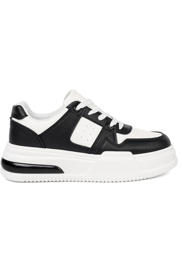 Stilvoll SchZuarz und Zueiß Sneakers Stilvollllschuhe z grubą podeszZuą 2