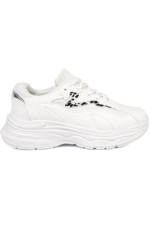 couleur blanche chaussures de sport z ozdobnym akcentem
