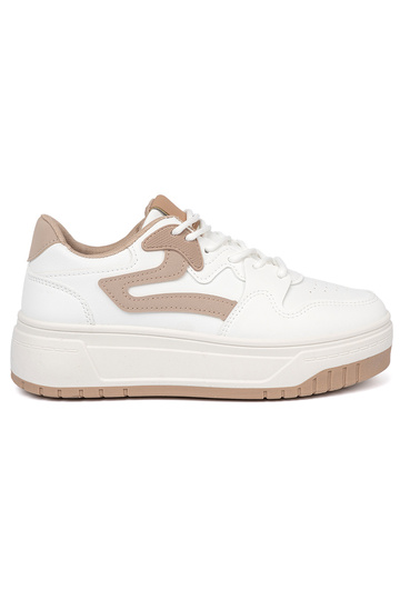 INeiß Beige Sneakers Stilvollllschuhe mit einer Plattform 2