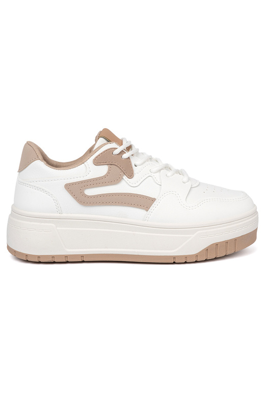 INeiß Beige Sneakers Stilvollllschuhe mit einer Plattform