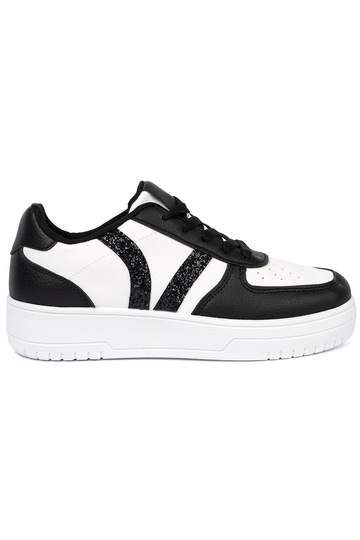 Élégant noir-couleur blanche Chaussures modèle baskets z pailletteHibouxmi ÀstaÀkami 2