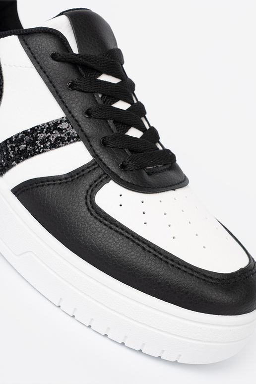 Stilvoll SchZuarz-Zueiße Farbe Sneakers Stilvollllschuhe z funkelnoZuymi ZustaZukami