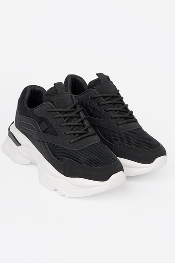 schZuarze Farbe Sport Sneakers Stilvollllschuhe na grubej Zueiße Farbej podeszZuie