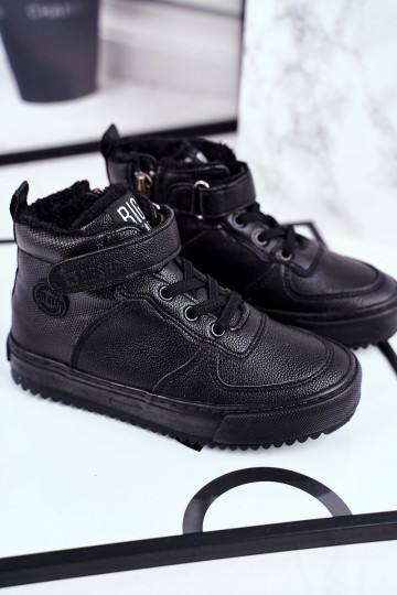Kinderschoenen met voering in sportstijl Big Star GG374040 zwarte kleur