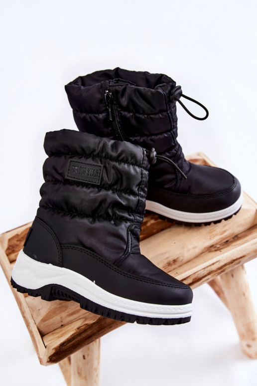 Schneestiefel für Kinder mit Reißverschlüssen Big Star KK374235 schZuarze Farbe