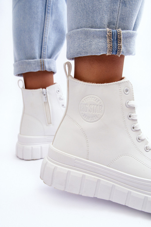 réchauffer Peau chaussures décontractées Au Château Big Star MM274624 couleur blanche