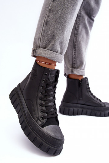 réchauffer Peau chaussures décontractées Au Château Big Star MM274625 couleur noire