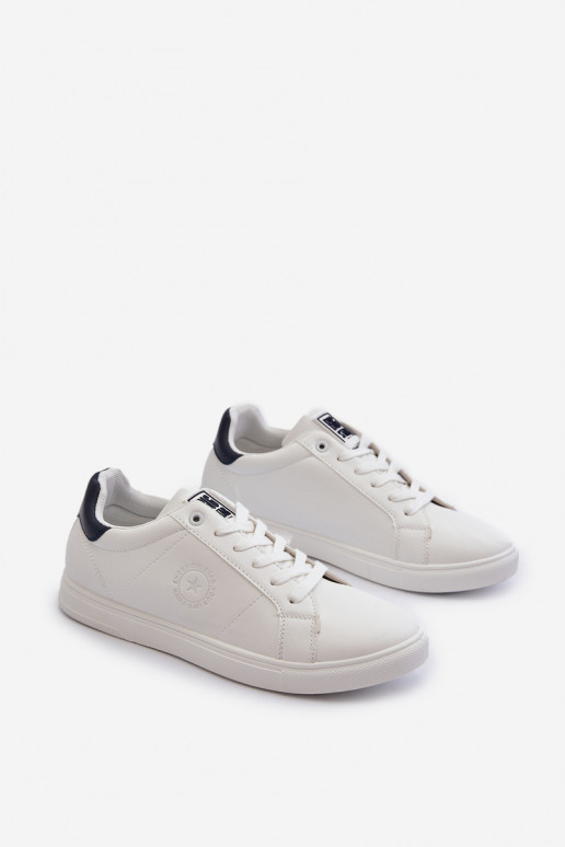 Faible Chaussures décontractées pour hommes en cuir écologique Big Star NN174282 couleur blanche