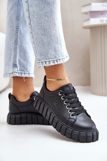 Verwarmde dames sneakers Big Star MM274617 zwarte kleur 2