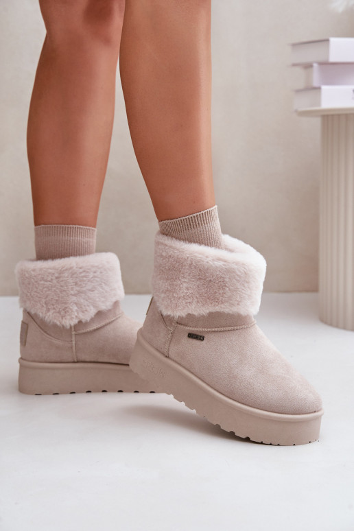 Bottes de neige avec une plateforme avec un manteau de fourrure Big Star OO274A107 couleur ivoire