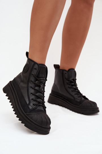 Bottes de neige pour femmes avec fourrure et lacets à plateforme couleur marron Tai turirinna 2
