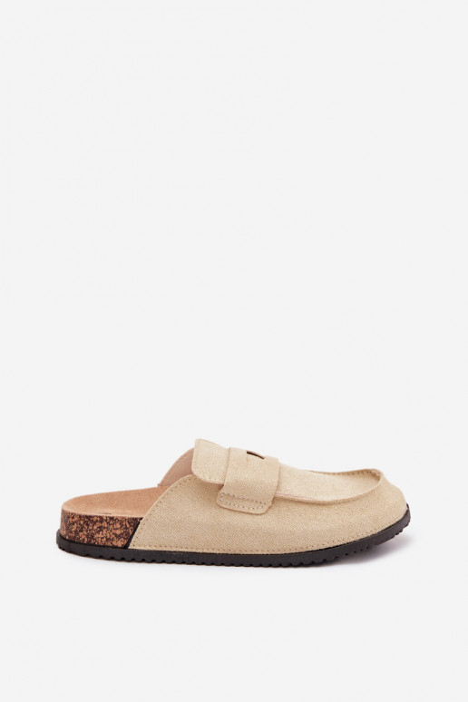Slippers Klompen Dames met platform beige Nivalia