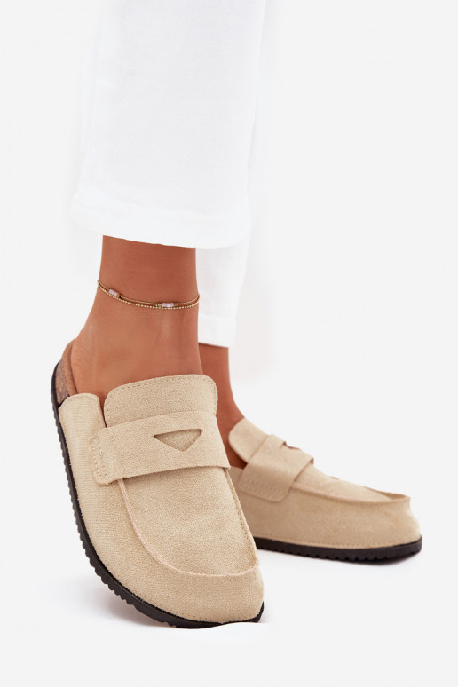 Slippers Klompen Dames met platform beige Nivalia
