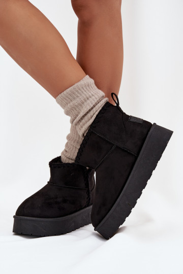 Damen Schneestiefel mit Plattform und Nähten Big Star SS274128 in Schwarz 2