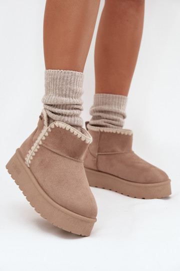Bottes de neige Féminin avec une plateformePrzeszyciami Big Star SS274129 beige 2