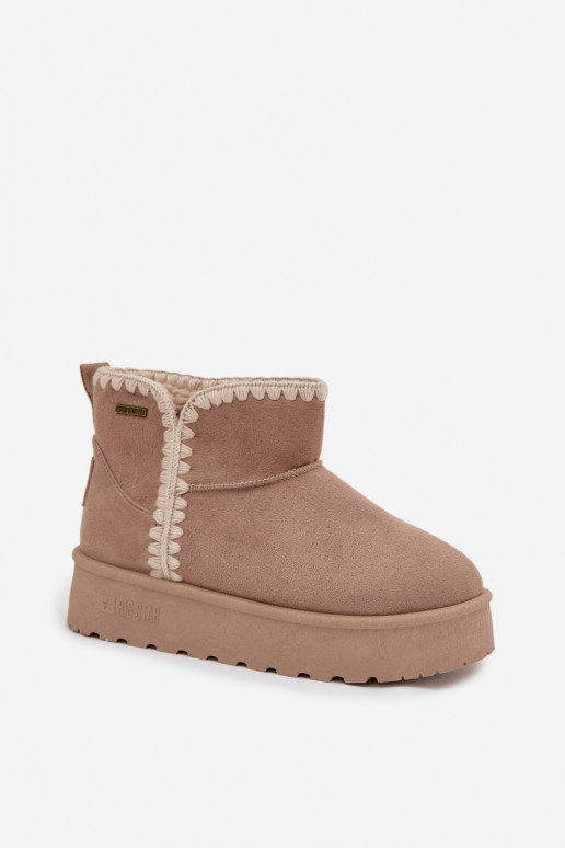 Schneestiefel Feminin mit einer PlattformPrzeszyciami Big Star SS274129 Beige