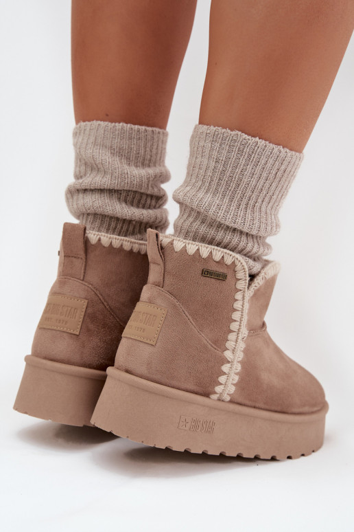 Bottes de neige Féminin avec une plateformePrzeszyciami Big Star SS274129 beige