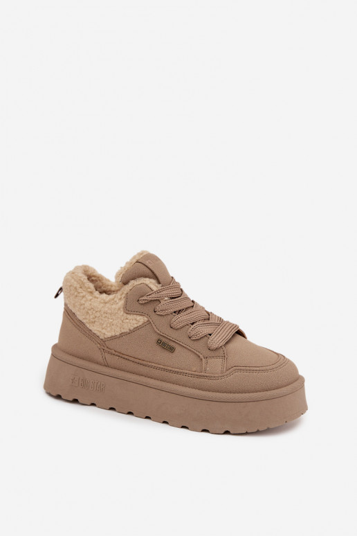 Sneakers model schoenen Dames met platform met bont Typu Baranek Big Star SS274105 beige Sneakers model schoenen Dames met platform met bont Typu Baranek Big Star SS274105 beige