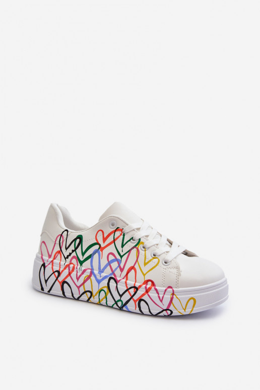 Dames Sneakers model schoenen Met Harten Initte kleur Claral Dames Sneakers model schoenen Met Harten Initte kleur Claral