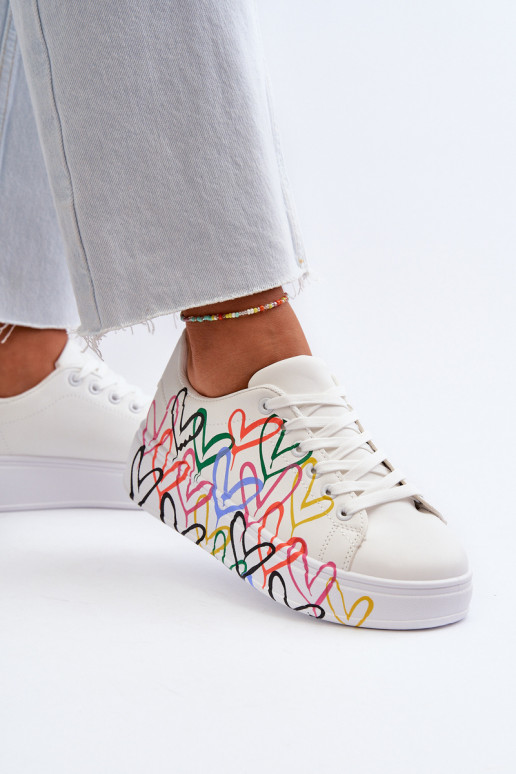 Dames Sneakers model schoenen Met Harten Initte kleur Claral Dames Sneakers model schoenen Met Harten Initte kleur Claral
