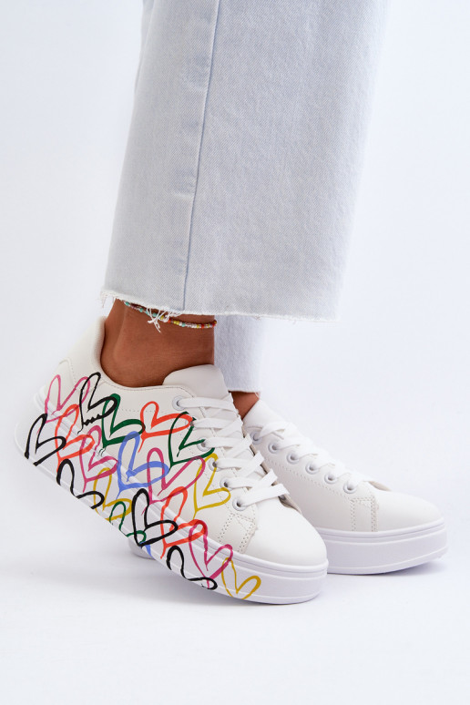 Dames Sneakers model schoenen Met Harten Initte kleur Claral Dames Sneakers model schoenen Met Harten Initte kleur Claral