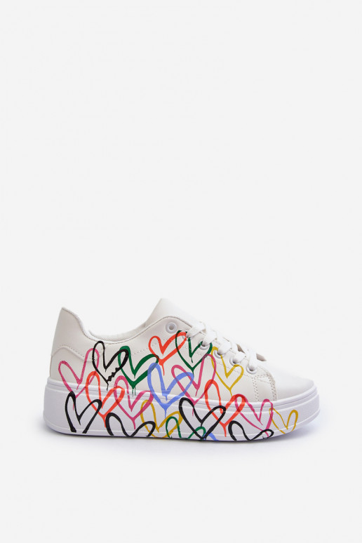 Dames Sneakers model schoenen Met Harten Initte kleur Claral Dames Sneakers model schoenen Met Harten Initte kleur Claral