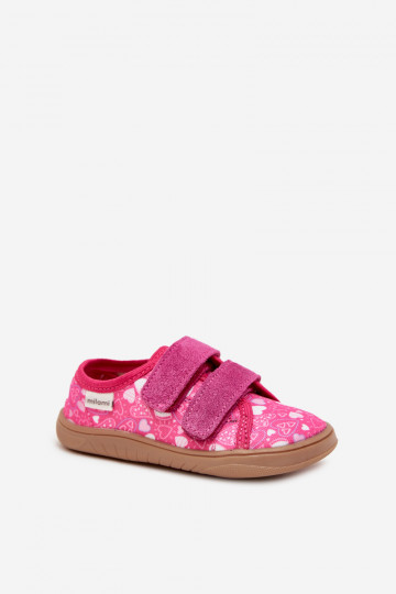 Claquettes roses "Barefoot" pour enfants avec cœurs Milami Saphira