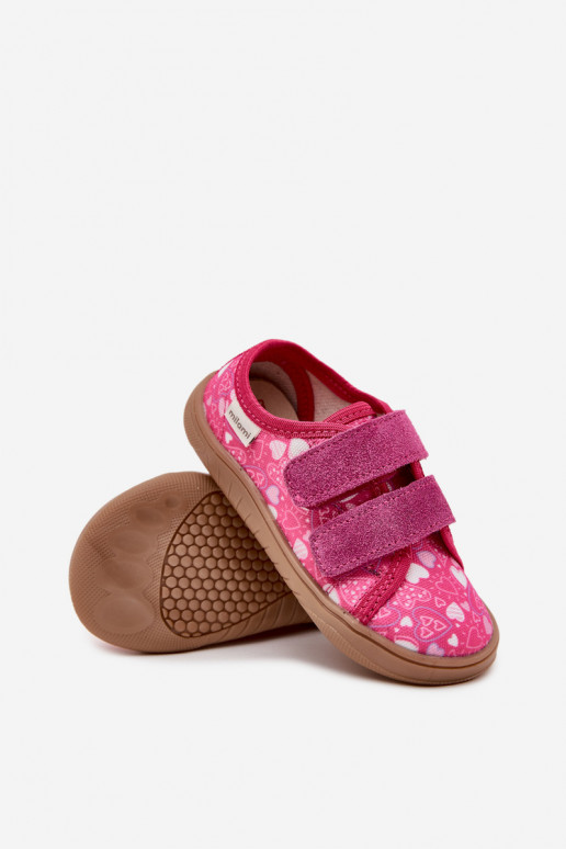Slippers Barefoot Kinderen met hartjes Milami roze Saphira