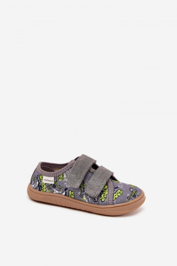 Grijze "Barefoot" slippers voor jongens met grafische print Milami Saphira