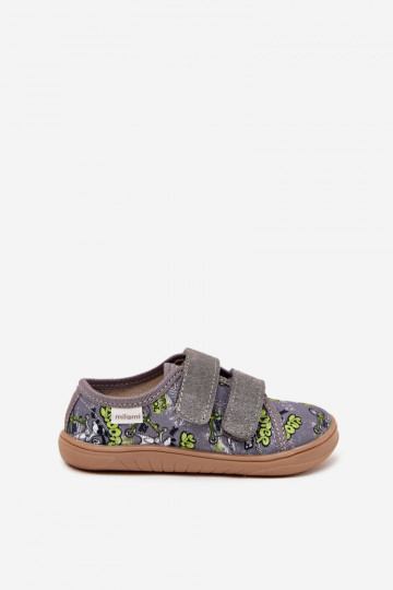 Grijze "Barefoot" slippers voor jongens met grafische print Milami Saphira 2