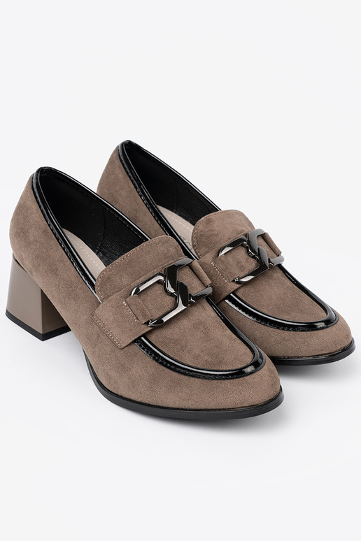 bottines en daim couleur sable à talon épais