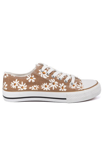 beige Dameslaarzen In bloemen 2