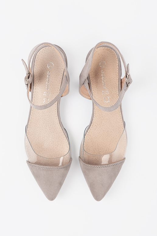 graue Farbe Sandalen z przeźroczystymi ZustaZukami