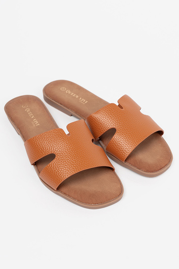 karamel kleuren slippers dames van ecoleer