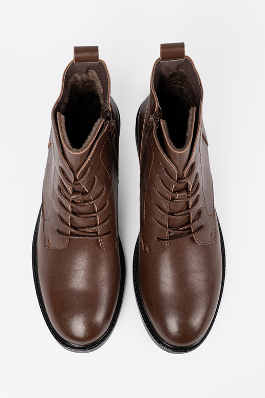 marron lacé chaussures z niskim obcasem Sergio Leone