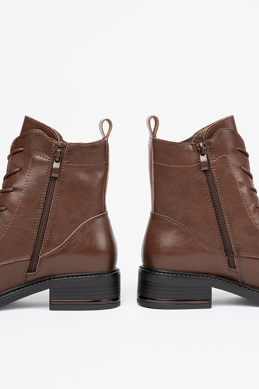 marron lacé chaussures z niskim obcasem Sergio Leone