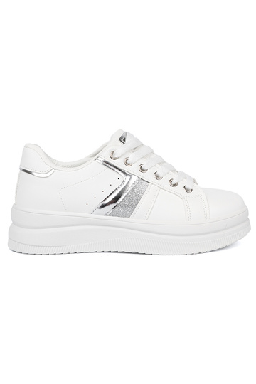 couleur blanche Chaussures modèle baskets z métalliquem argentm akcentem 2