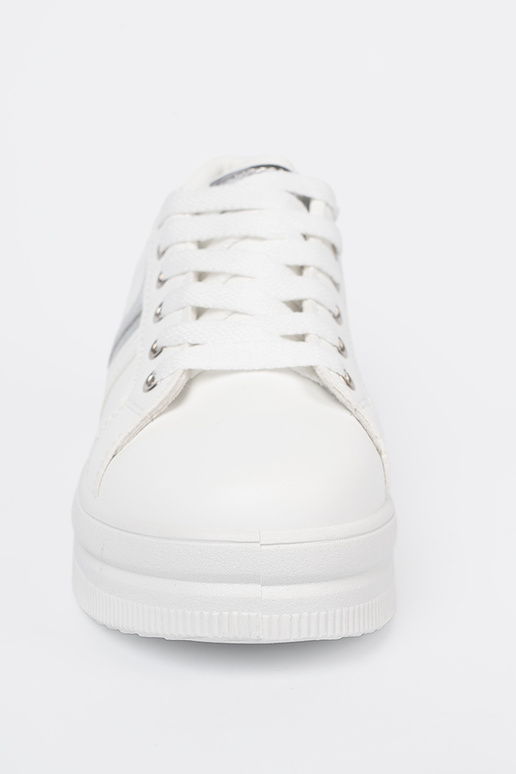 couleur blanche Chaussures modèle baskets z métalliquem argentm akcentem