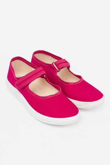 Turnschuhe von Kindern Klettverschlussy pinke Farbe