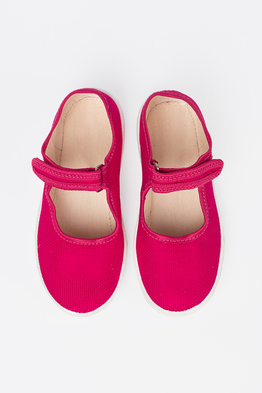 Turnschuhe von Kindern Klettverschlussy pinke Farbe