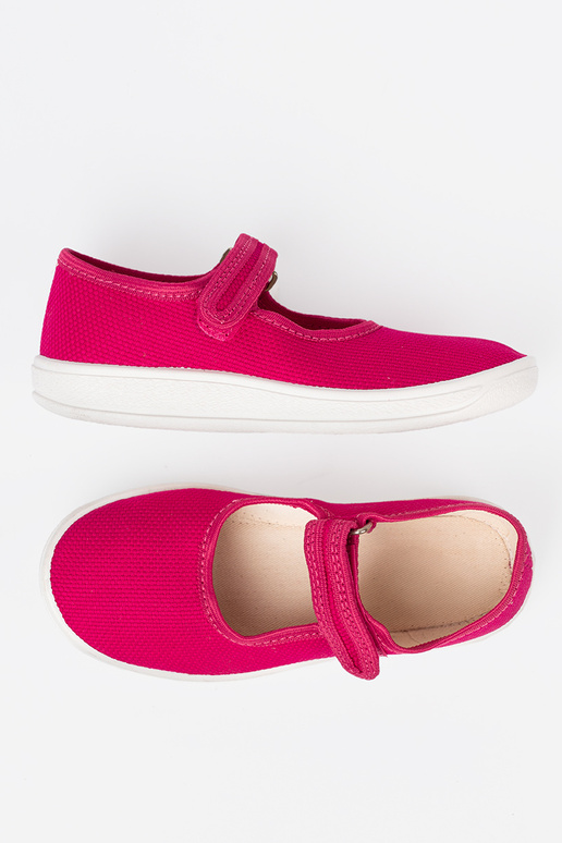 Turnschuhe von Kindern Klettverschlussy pinke Farbe