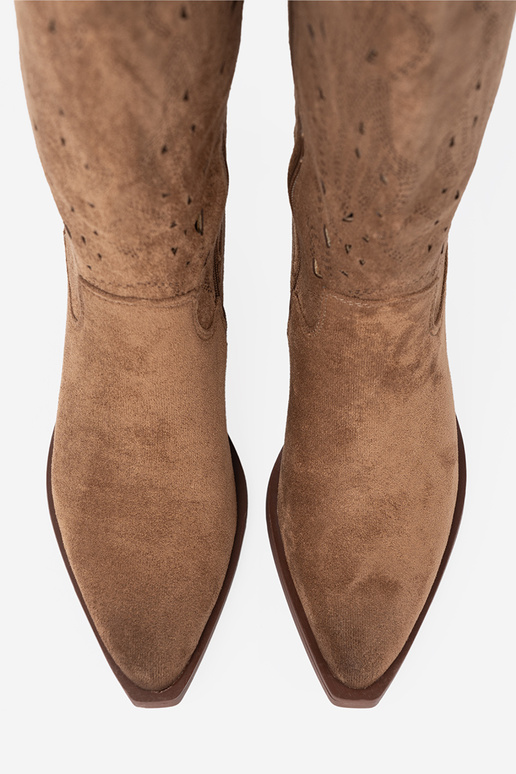 bottes przed kolano marron ajouré