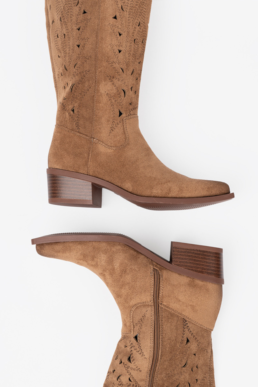 bottes przed kolano marron ajouré
