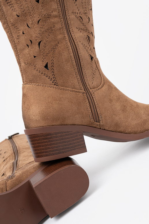 bottes przed kolano marron ajouré