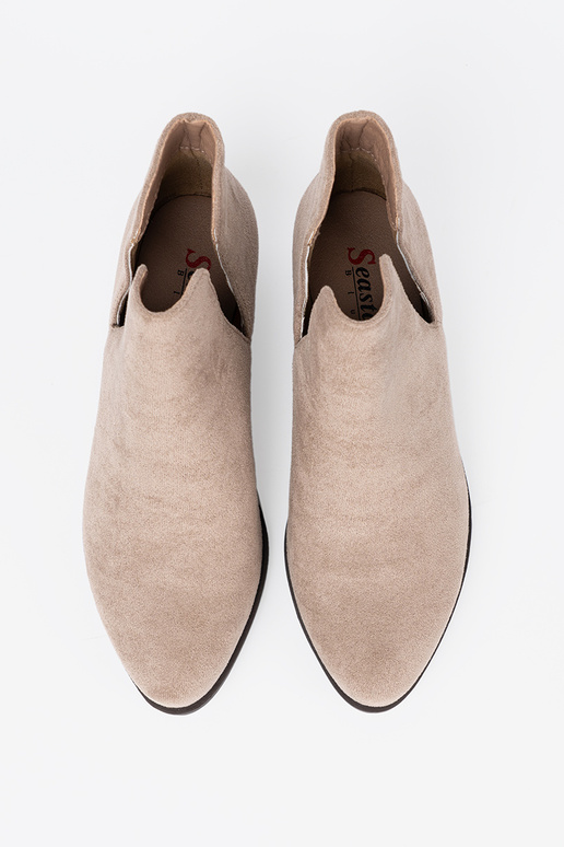 beige laarzen z Inycięciami