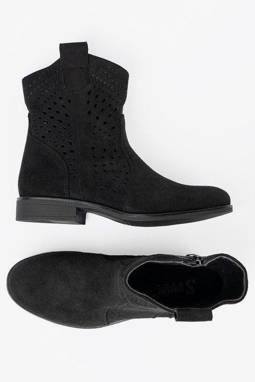 couleur noire chaussures ajouré À koÀbojskim stylu