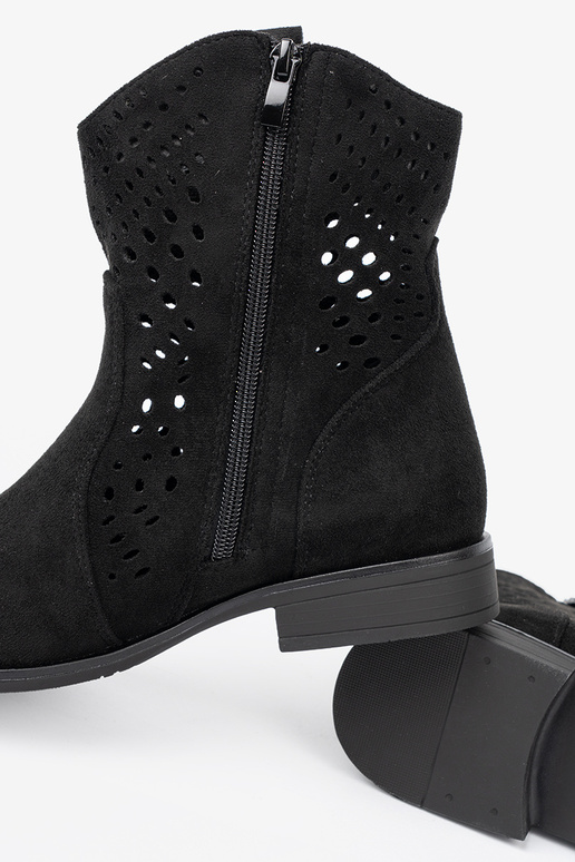 schZuarze Farbe Schuhe durchbrochen Zu koZubojskim stylu