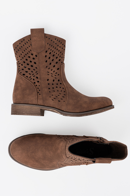 mit durchbrochenen Elementen braune Farbe Schuhe