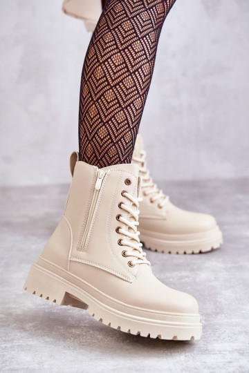 Damenstiefel sich Zuarm laufen elfenbeinfarbe Dorchen