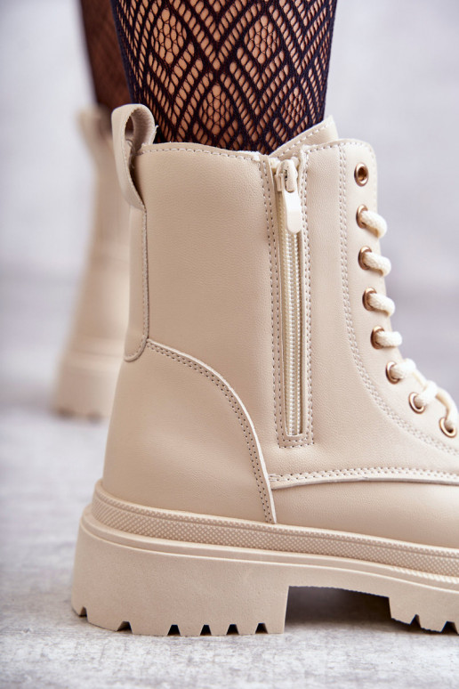 Damenstiefel sich Zuarm laufen elfenbeinfarbe Dorchen